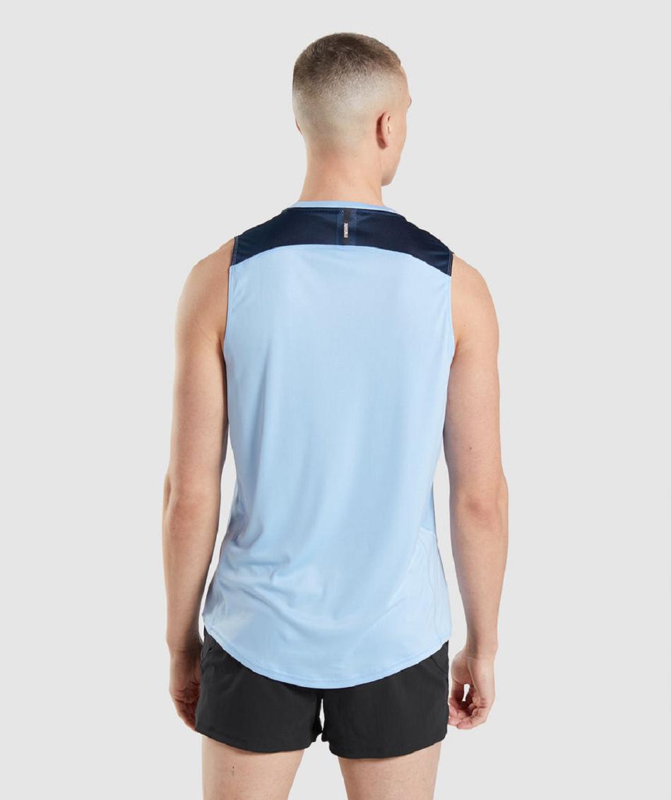 Camiseta Tirantes Gymshark Speed Evolve Hombre Azules | CO 3209AHK